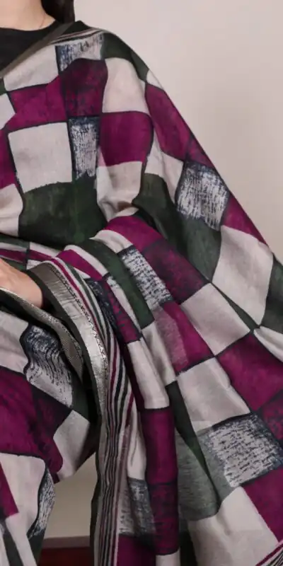 Green Chanderi Printed Saree | Sarees, Bollywood Sarees, Creative Sarees, Designer Sarees, Embroidered Sarees, Ethnic Saree, Modern Digital sarees, Party Wear Sarees