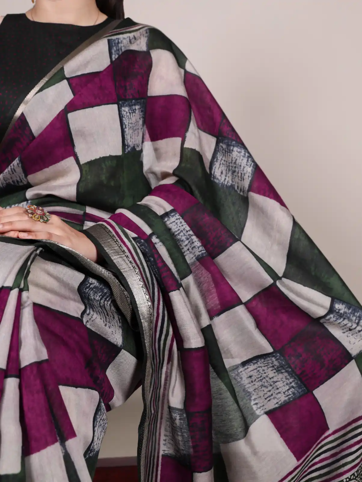 Green Chanderi Printed Saree | Sarees, Bollywood Sarees, Creative Sarees, Designer Sarees, Embroidered Sarees, Ethnic Saree, Modern Digital sarees, Party Wear Sarees