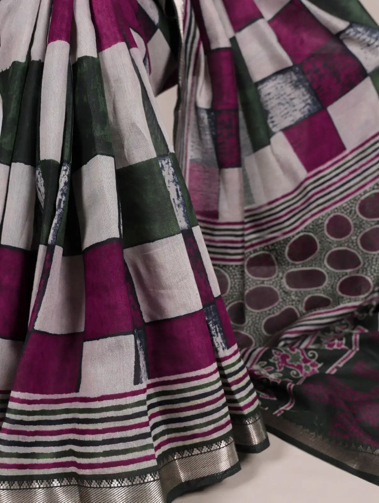 Green Chanderi Printed Saree | Sarees, Bollywood Sarees, Creative Sarees, Designer Sarees, Embroidered Sarees, Ethnic Saree, Modern Digital sarees, Party Wear Sarees