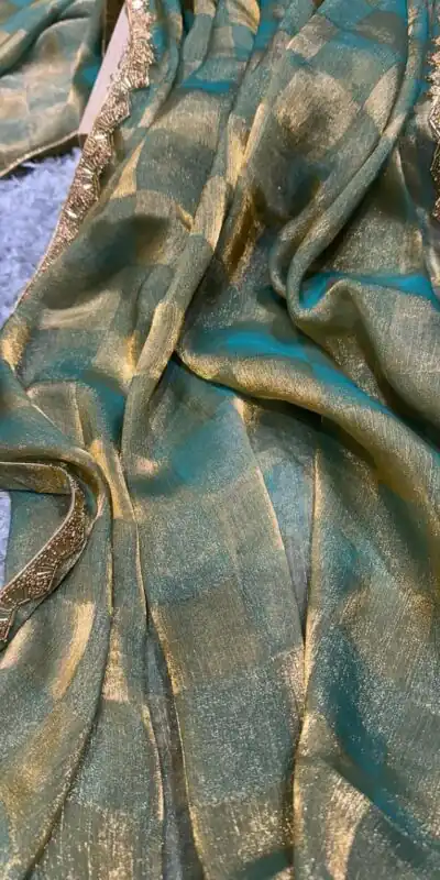 Green Chiffon Pattern Hand Work Lace Saree | Sarees, Bollywood Sarees, Creative Sarees, Designer Sarees, Embroidered Sarees, Ethnic Saree, Modern Digital sarees, Party Wear Sarees
