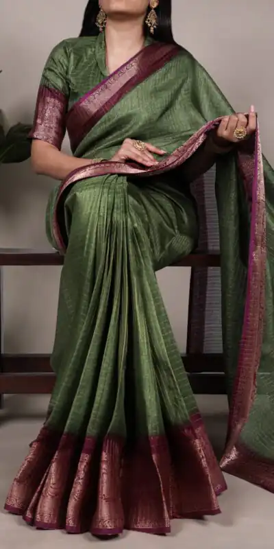 Green Dola Chex Zari Work Saree | Sarees, Bollywood Sarees, Creative Sarees, Designer Sarees, Embroidered Sarees, Ethnic Saree, Modern Digital sarees, Party Wear Sarees