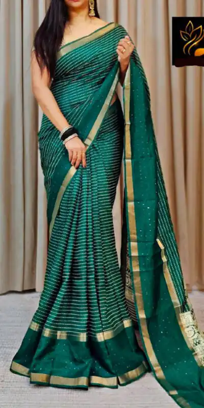 Green Dola Silk Lace Border Sequins Work Saree | Sarees, Bollywood Sarees, Creative Sarees, Designer Sarees, Embroidered Sarees, Ethnic Saree, Modern Digital sarees, Party Wear Sarees