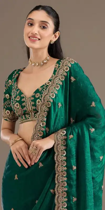 Green Fandy Satin Silk Zari Work Saree | Sarees, Bollywood Sarees, Creative Sarees, Designer Sarees, Embroidered Sarees, Ethnic Saree, Modern Digital sarees, Party Wear Sarees