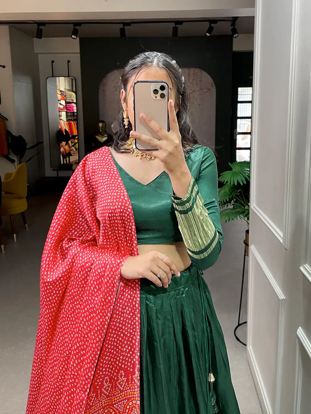 Green Gaji Silk Lagdi patta Lehenga Choli | Lehenga, Bollywood Lehenga, Creative Lehenga, Designer Lehenga, Embroidered Lehenga, Party Wear Lehenga
