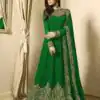 Green Georgette Cording Sharara Suit | Jump Suits, Salwar suit, Casual Suits, Creative suits, Designer Suits, Palazzo Suits, Party Wear Suits, Patiala Suits, Straight Suits