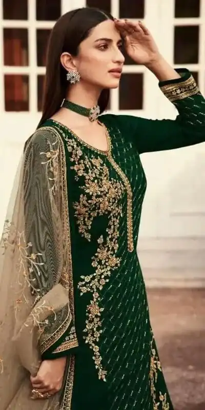 Green Georgette Embroidery Stone Work Lehenga Choli | Lehenga, Bollywood Lehenga, Creative Lehenga, Designer Lehenga, Embroidered Lehenga, Party Wear Lehenga