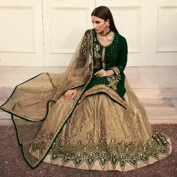 Green Georgette Embroidery Stone Work Lehenga Choli | Lehenga, Bollywood Lehenga, Creative Lehenga, Designer Lehenga, Embroidered Lehenga, Party Wear Lehenga