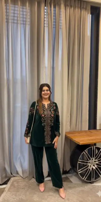 Green Heavy Velvet Embroidery Work Salwar Suit | Jump Suits, Salwar suit, Casual Suits, Creative suits, Designer Suits, Palazzo Suits, Party Wear Suits, Patiala Suits, Straight Suits