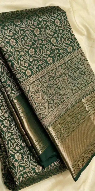 Green Lichi Silk All Over Border Work Saree | Sarees, Bollywood Sarees, Creative Sarees, Designer Sarees, Embroidered Sarees, Ethnic Saree, Modern Digital sarees, Party Wear Sarees