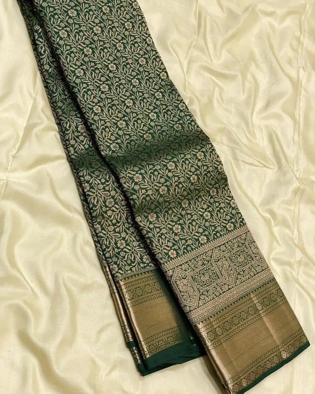 Green Lichi Silk All Over Border Work Saree | Sarees, Bollywood Sarees, Creative Sarees, Designer Sarees, Embroidered Sarees, Ethnic Saree, Modern Digital sarees, Party Wear Sarees