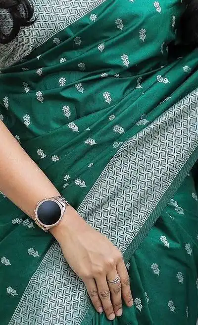 Green Lichi Silk Border Lace Work Saree | Sarees, Bollywood Sarees, Creative Sarees, Designer Sarees, Embroidered Sarees, Ethnic Saree, Modern Digital sarees, Party Wear Sarees