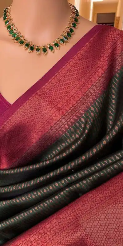 Green Lichi Silk Jacquard Border Lace Work Saree | Sarees, Bollywood Sarees, Creative Sarees, Designer Sarees, Embroidered Sarees, Ethnic Saree, Modern Digital sarees, Party Wear Sarees