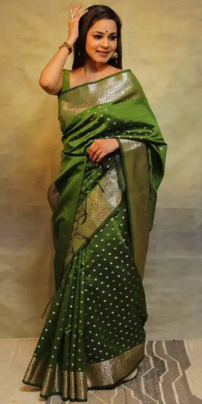 Green Lichi Silk Jacquard Rich Pallu Saree | Sarees, Bollywood Sarees, Creative Sarees, Designer Sarees, Embroidered Sarees, Ethnic Saree, Modern Digital sarees, Party Wear Sarees