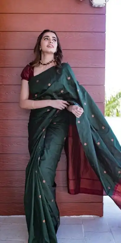 Green Lichi Silk Jacquard Saree | Sarees, Bollywood Sarees, Creative Sarees, Designer Sarees, Embroidered Sarees, Ethnic Saree, Modern Digital sarees, Party Wear Sarees