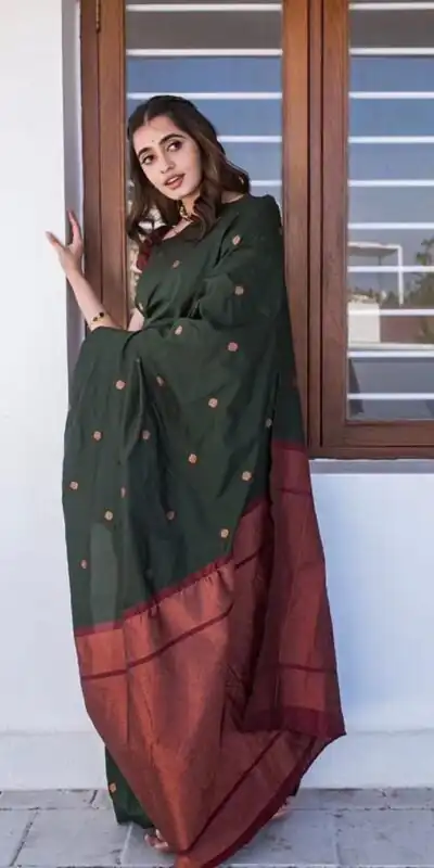 Green Lichi Silk Jacquard Saree | Sarees, Bollywood Sarees, Creative Sarees, Designer Sarees, Embroidered Sarees, Ethnic Saree, Modern Digital sarees, Party Wear Sarees