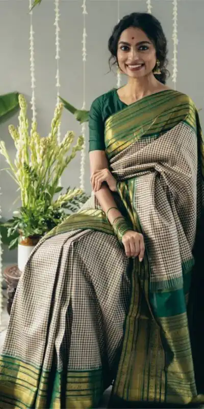 Green Lichi Silk Rich Pallu Border Saree | Sarees, Bollywood Sarees, Creative Sarees, Designer Sarees, Embroidered Sarees, Ethnic Saree, Modern Digital sarees, Party Wear Sarees