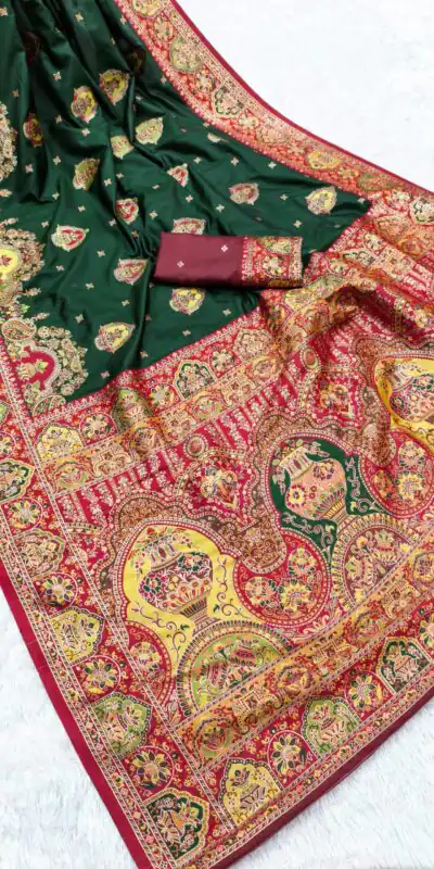 Green Paithani Silk Border Lace Work Saree | Sarees, Bollywood Sarees, Creative Sarees, Designer Sarees, Embroidered Sarees, Ethnic Saree, Modern Digital sarees, Party Wear Sarees