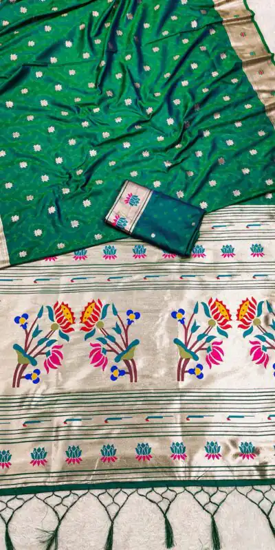 Green Paithani Silk Lace Zari Work Saree | Sarees, Bollywood Sarees, Creative Sarees, Designer Sarees, Embroidered Sarees, Ethnic Saree, Modern Digital sarees, Party Wear Sarees