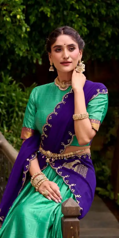 Green Poly Cotton Embroidery Zari Work Lehenga Choli | Lehenga, Bollywood Lehenga, Creative Lehenga, Designer Lehenga, Embroidered Lehenga, Party Wear Lehenga