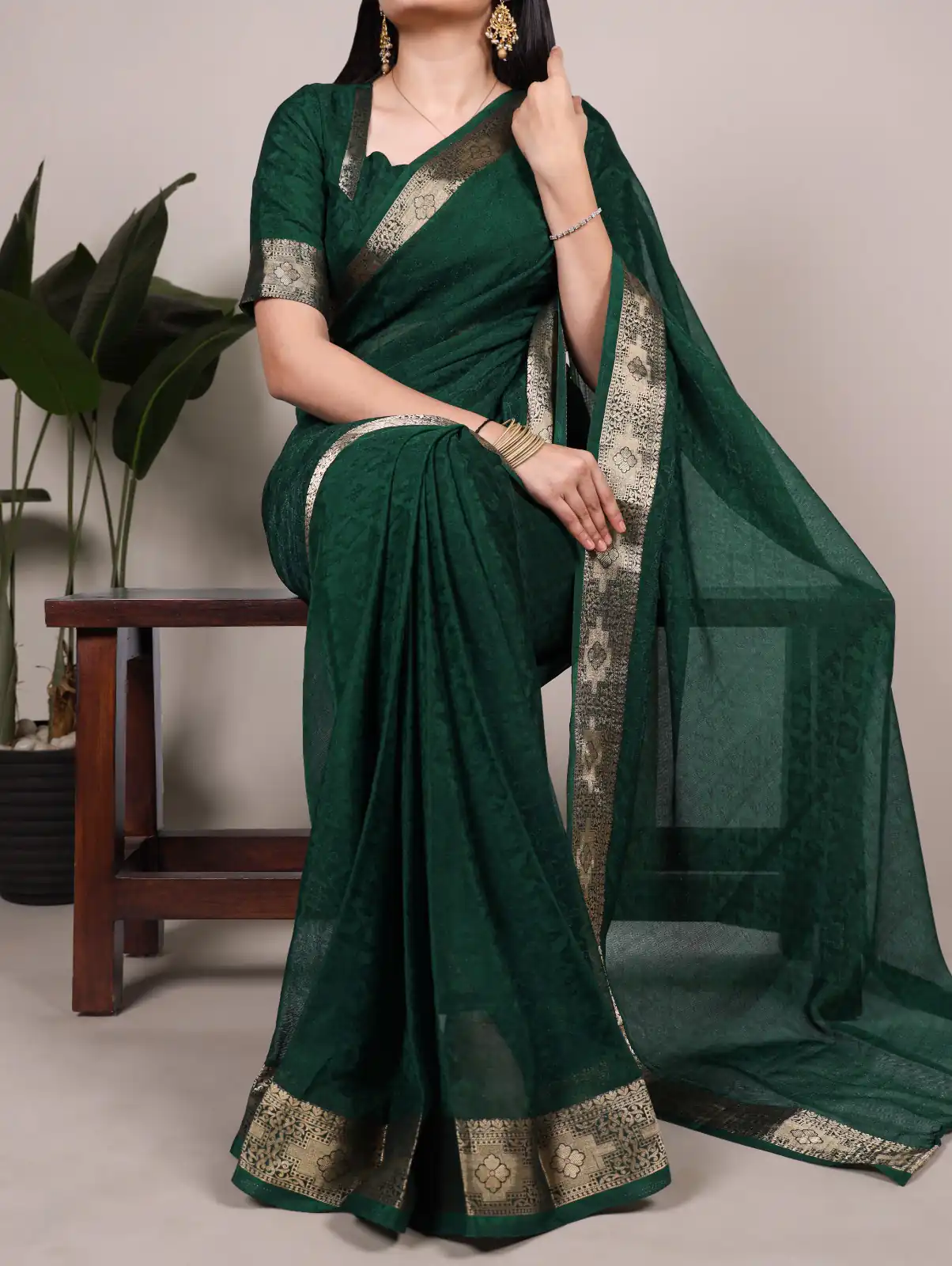 Green Poly Shimmer With Zari Work Saree | Sarees, Bollywood Sarees, Creative Sarees, Designer Sarees, Embroidered Sarees, Ethnic Saree, Modern Digital sarees, Party Wear Sarees