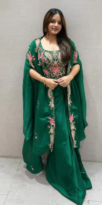 Green Rangoli Silk Embroidery Work Dhoti Suit | Jump Suits, Salwar suit, Casual Suits, Creative suits, Designer Suits, Palazzo Suits, Party Wear Suits, Patiala Suits, Straight Suits