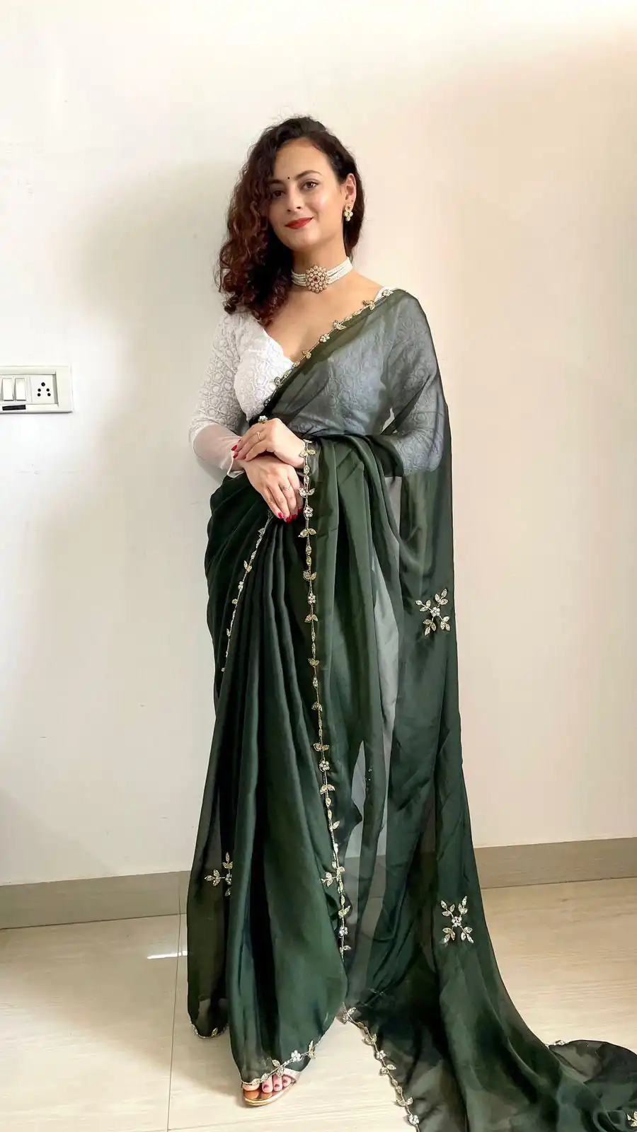 Green Rangoli Silk Handwork Cutwork Pearl Saree | Sarees, Bollywood Sarees, Creative Sarees, Designer Sarees, Embroidered Sarees, Ethnic Saree, Modern Digital sarees, Party Wear Sarees