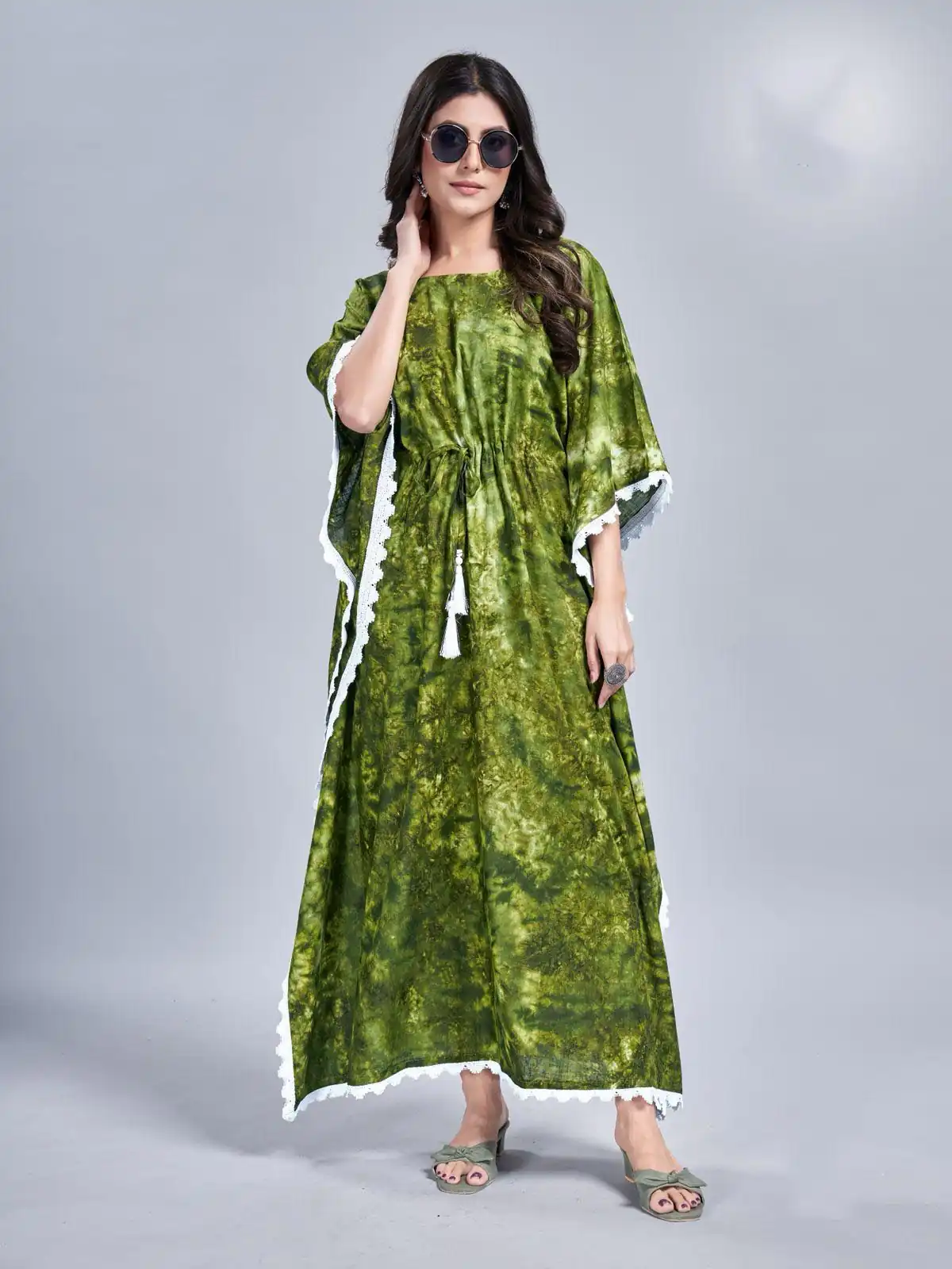 Green Rayon Slab Center Belt Kaftan Suit | Jump Suits, Salwar suit, Casual Suits, Creative suits, Designer Suits, Palazzo Suits, Party Wear Suits, Patiala Suits, Straight Suits