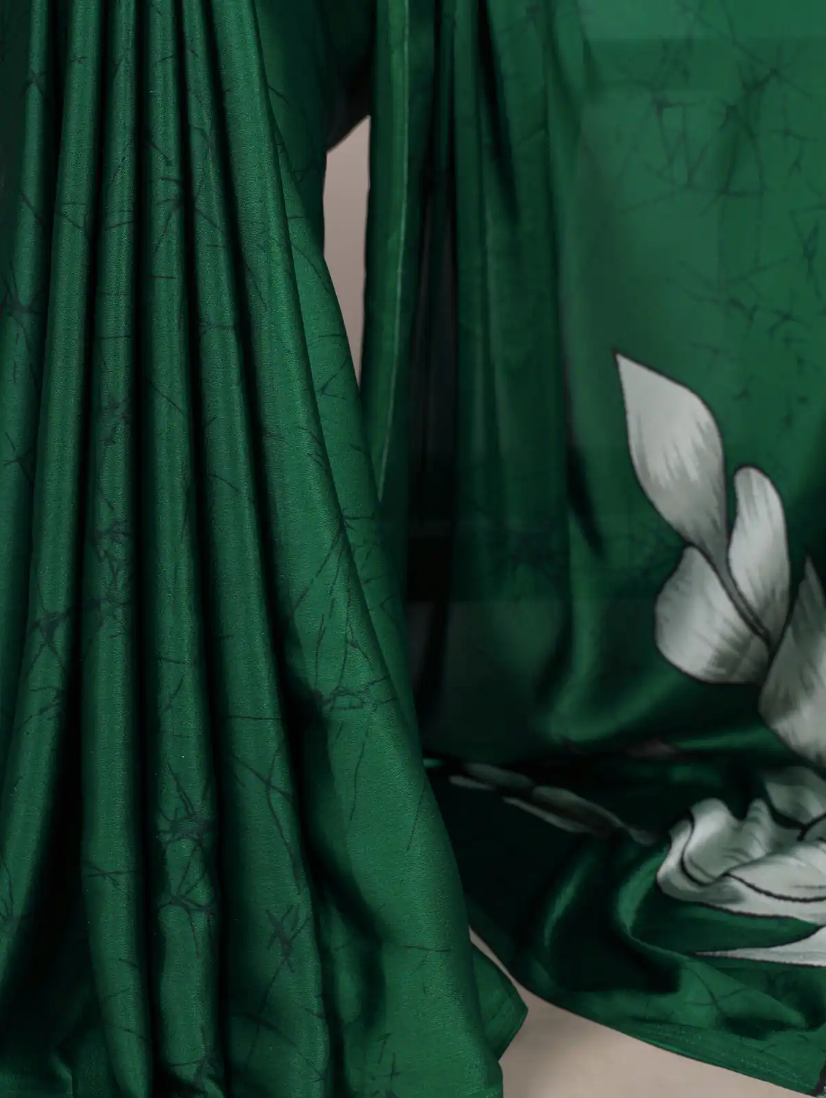 Green Satin Floral Printed Saree | Sarees, Bollywood Sarees, Creative Sarees, Designer Sarees, Embroidered Sarees, Ethnic Saree, Modern Digital sarees, Party Wear Sarees