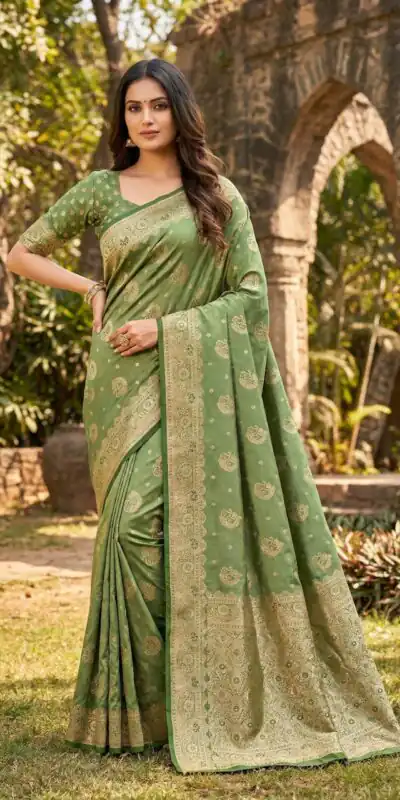 Green Satin Silk Lace Zari Work Saree | Sarees, Bollywood Sarees, Creative Sarees, Designer Sarees, Embroidered Sarees, Ethnic Saree, Modern Digital sarees, Party Wear Sarees