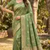 Green Satin Silk Lace Zari Work Saree | Sarees, Bollywood Sarees, Creative Sarees, Designer Sarees, Embroidered Sarees, Ethnic Saree, Modern Digital sarees, Party Wear Sarees