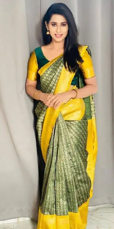 Green Silk Jacquard Work On All Over Saree | Sarees, Bollywood Sarees, Creative Sarees, Designer Sarees, Embroidered Sarees, Ethnic Saree, Modern Digital sarees, Party Wear Sarees