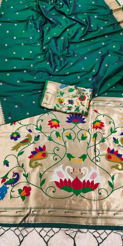 Green Silk Zari Lace Work Saree | Sarees, Bollywood Sarees, Creative Sarees, Designer Sarees, Embroidered Sarees, Ethnic Saree, Modern Digital sarees, Party Wear Sarees