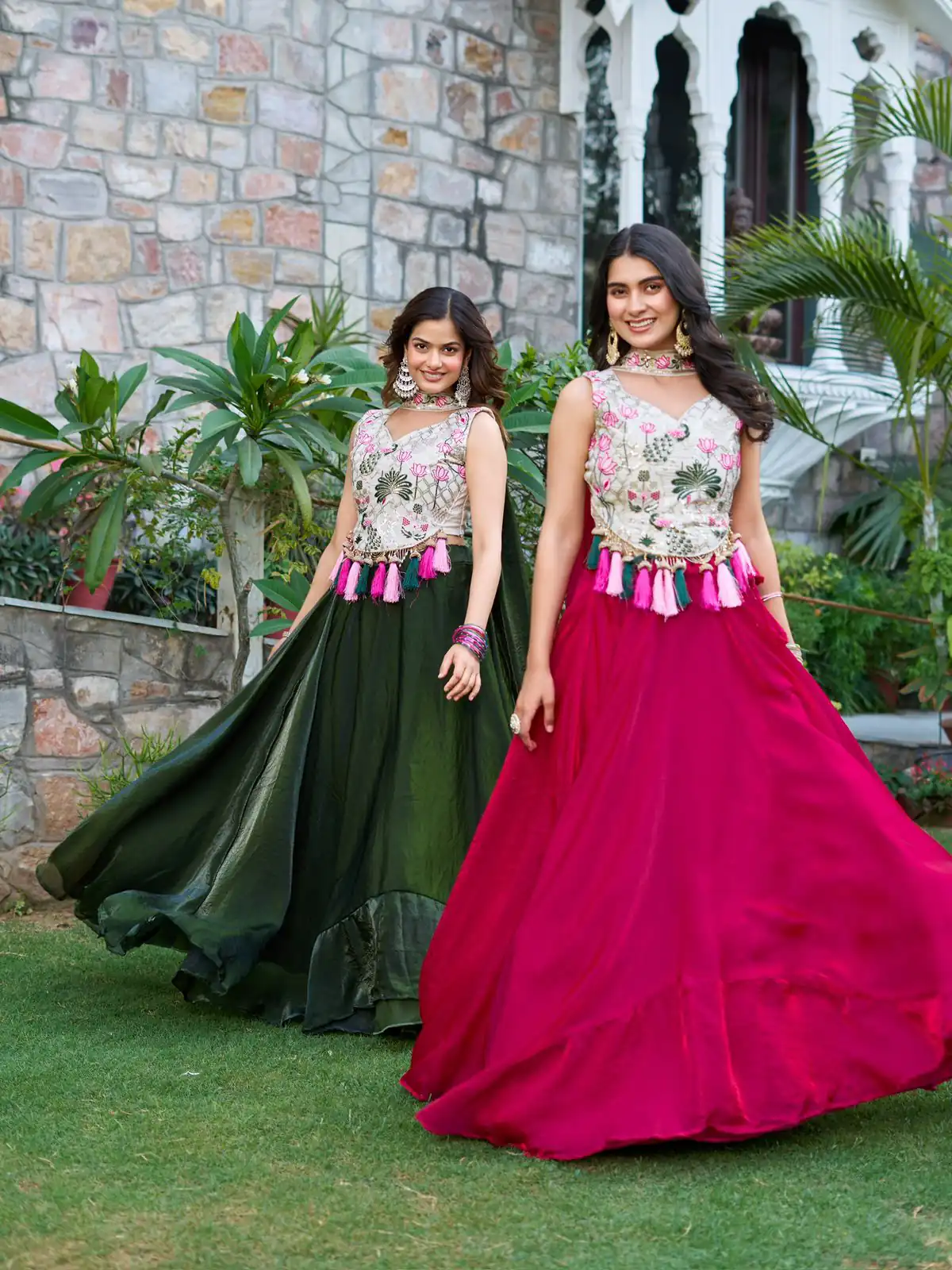 Green Simar Tissue Silk Thread Work Lehenga Choli | Lehenga, Bollywood Lehenga, Creative Lehenga, Designer Lehenga, Embroidered Lehenga, Party Wear Lehenga