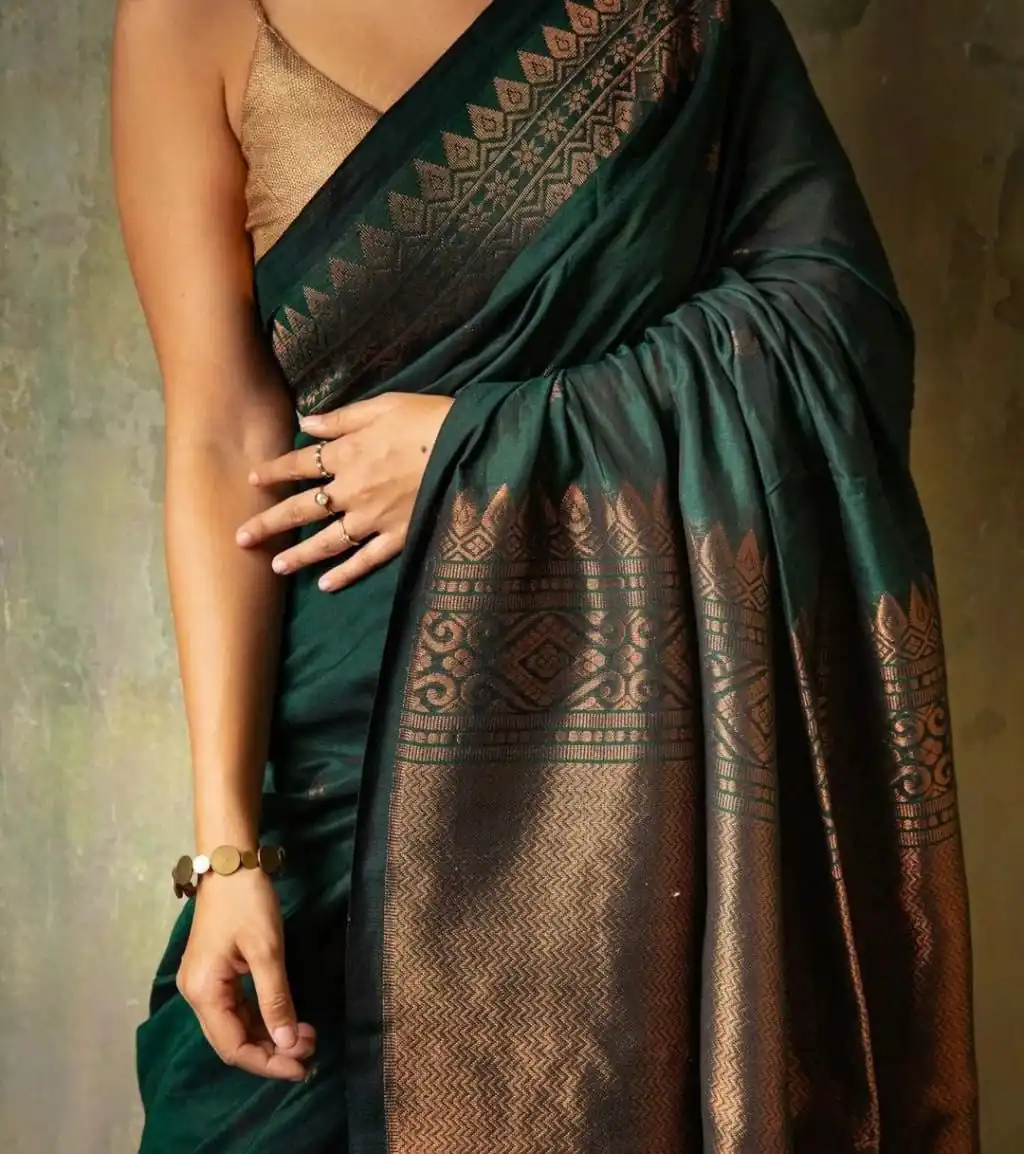 Green Soft Lichi Silk Border Lace Saree | Sarees, Bollywood Sarees, Creative Sarees, Designer Sarees, Embroidered Sarees, Ethnic Saree, Modern Digital sarees, Party Wear Sarees