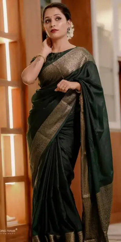 Green Soft Lichi Silk Border Lace Work Saree | Sarees, Bollywood Sarees, Creative Sarees, Designer Sarees, Embroidered Sarees, Ethnic Saree, Modern Digital sarees, Party Wear Sarees