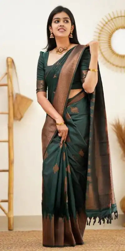 Green Soft Lichi Silk Jacquard Rich Pallu Saree | Sarees, Bollywood Sarees, Creative Sarees, Designer Sarees, Embroidered Sarees, Ethnic Saree, Modern Digital sarees, Party Wear Sarees