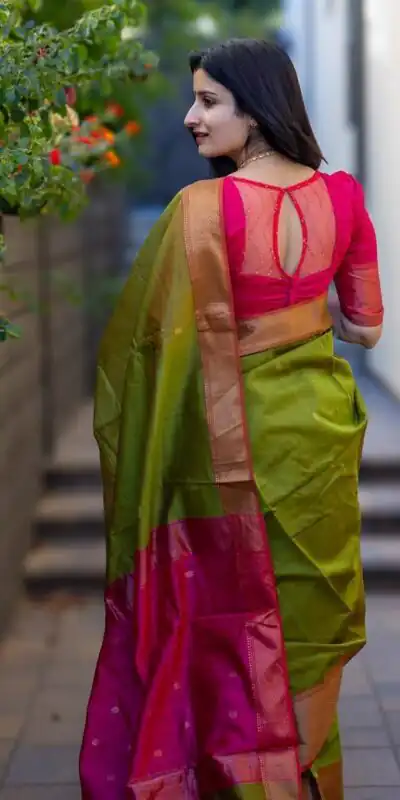 Green Soft Lichi Silk Jacquard Saree | Sarees, Bollywood Sarees, Creative Sarees, Designer Sarees, Embroidered Sarees, Ethnic Saree, Modern Digital sarees, Party Wear Sarees
