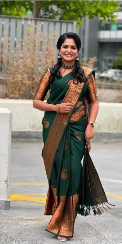 Green Soft Lichi Silk Jacquard Work All Over Saree | Sarees, Bollywood Sarees, Creative Sarees, Designer Sarees, Embroidered Sarees, Ethnic Saree, Modern Digital sarees, Party Wear Sarees