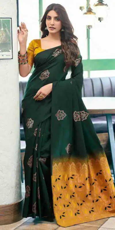 Green Soft Lichi Silk Lace Border Work Saree | Sarees, Bollywood Sarees, Creative Sarees, Designer Sarees, Embroidered Sarees, Ethnic Saree, Modern Digital sarees, Party Wear Sarees
