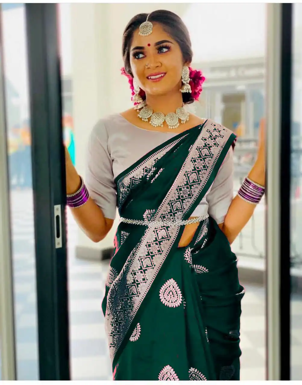 Green Soft Lichi Silk Lace Work Border Saree | Sarees, Bollywood Sarees, Creative Sarees, Designer Sarees, Embroidered Sarees, Ethnic Saree, Modern Digital sarees, Party Wear Sarees