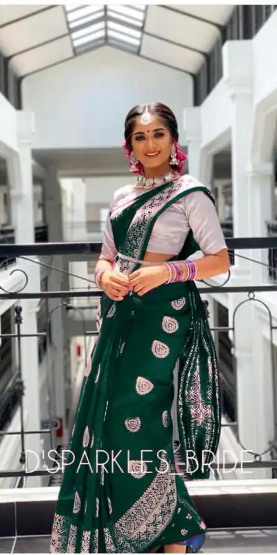 Green Soft Lichi Silk Lace Work Border Saree | Sarees, Bollywood Sarees, Creative Sarees, Designer Sarees, Embroidered Sarees, Ethnic Saree, Modern Digital sarees, Party Wear Sarees
