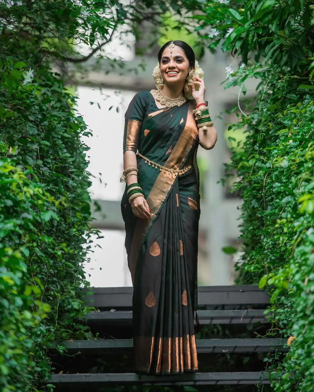Green Soft Lichi Silk With Jacquard Saree | Sarees, Bollywood Sarees, Creative Sarees, Designer Sarees, Embroidered Sarees, Ethnic Saree, Modern Digital sarees, Party Wear Sarees