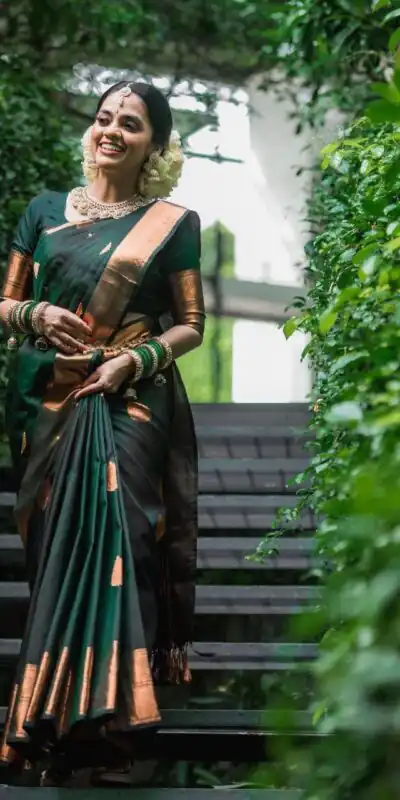 Green Soft Lichi Silk With Jacquard Saree | Sarees, Bollywood Sarees, Creative Sarees, Designer Sarees, Embroidered Sarees, Ethnic Saree, Modern Digital sarees, Party Wear Sarees