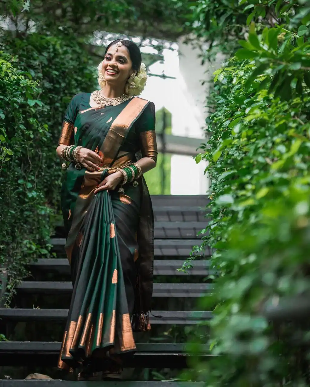Green Soft Lichi Silk With Jacquard Saree | Sarees, Bollywood Sarees, Creative Sarees, Designer Sarees, Embroidered Sarees, Ethnic Saree, Modern Digital sarees, Party Wear Sarees