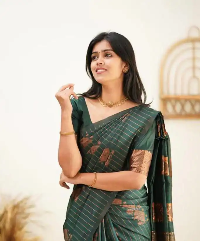 Green Soft Lichi Silk With Lace Work Saree | Sarees, Bollywood Sarees, Creative Sarees, Designer Sarees, Embroidered Sarees, Ethnic Saree, Modern Digital sarees, Party Wear Sarees