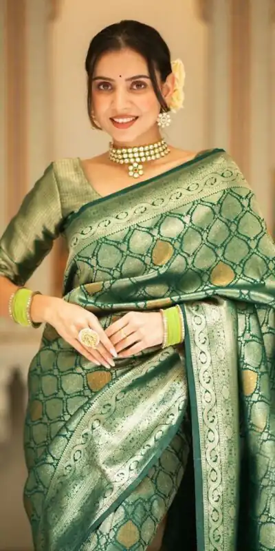 Green Soft Lichi With Jacquard Work Silk Saree | Sarees, Bollywood Sarees, Creative Sarees, Designer Sarees, Embroidered Sarees, Ethnic Saree, Modern Digital sarees, Party Wear Sarees