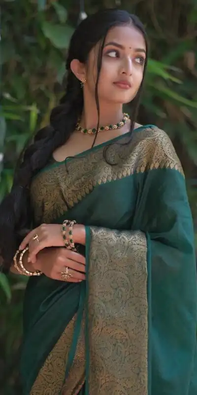 Green Soft Litchi Silk Jacquard Work Saree | Sarees, Bollywood Sarees, Creative Sarees, Designer Sarees, Embroidered Sarees, Ethnic Saree, Modern Digital sarees, Party Wear Sarees