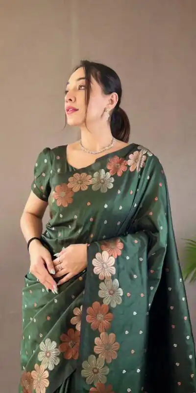 Green Soft Litchi Silk Kubera Pattu Saree | Sarees, Bollywood Sarees, Creative Sarees, Designer Sarees, Embroidered Sarees, Ethnic Saree, Modern Digital sarees, Party Wear Sarees