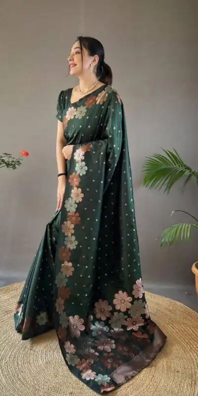 Green Soft Litchi Silk Kubera Pattu Saree | Sarees, Bollywood Sarees, Creative Sarees, Designer Sarees, Embroidered Sarees, Ethnic Saree, Modern Digital sarees, Party Wear Sarees