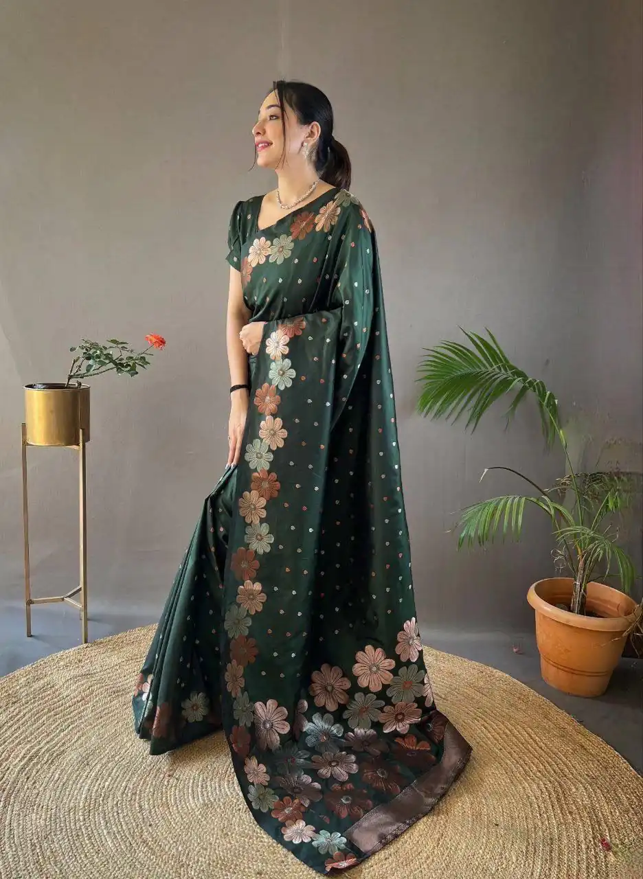 Green Soft Litchi Silk Kubera Pattu Saree | Sarees, Bollywood Sarees, Creative Sarees, Designer Sarees, Embroidered Sarees, Ethnic Saree, Modern Digital sarees, Party Wear Sarees